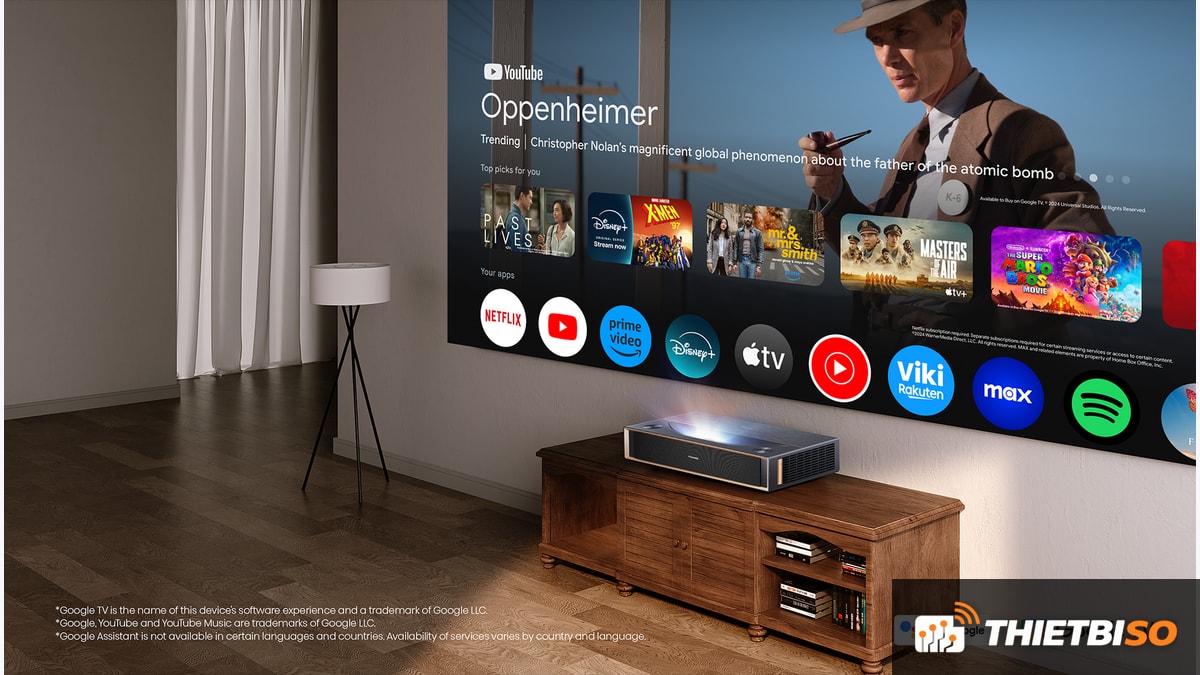 Máy chiếu Hisense PT1 hỗ trợ màn hình lớn cho phim ảnh tại nhà