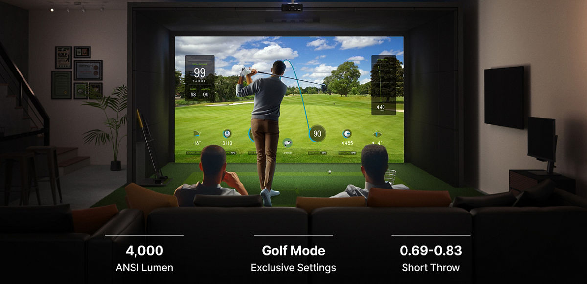 BenQ AH700ST trong không gian golf basement